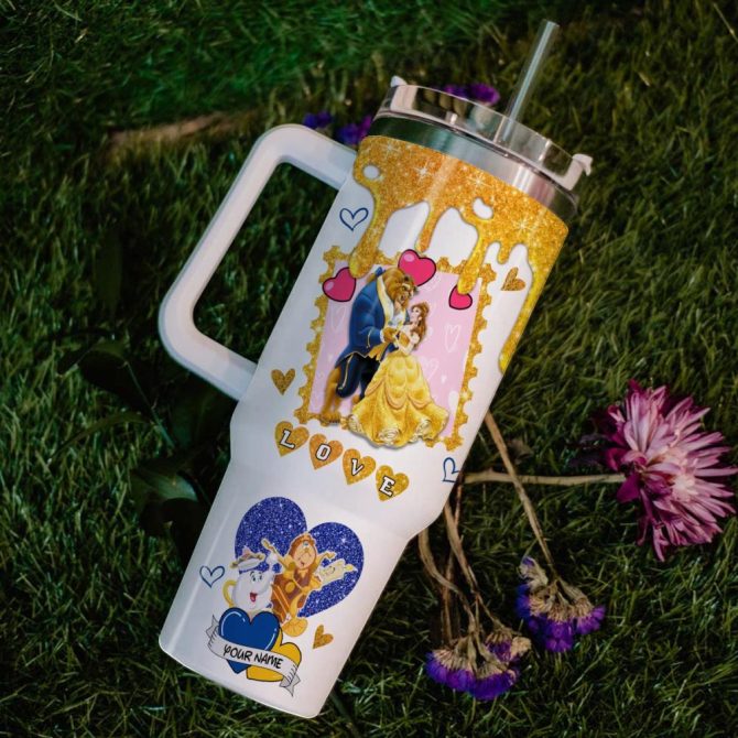 Beauty And The Beast Cartoon Custom Stanley Quencher 40Oz Stainless Steel Tumbler - Image 6