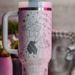 Beauty And The Beast Disney Cartoon Custom Stanley Quencher 40Oz Stainless Steel Tumbler