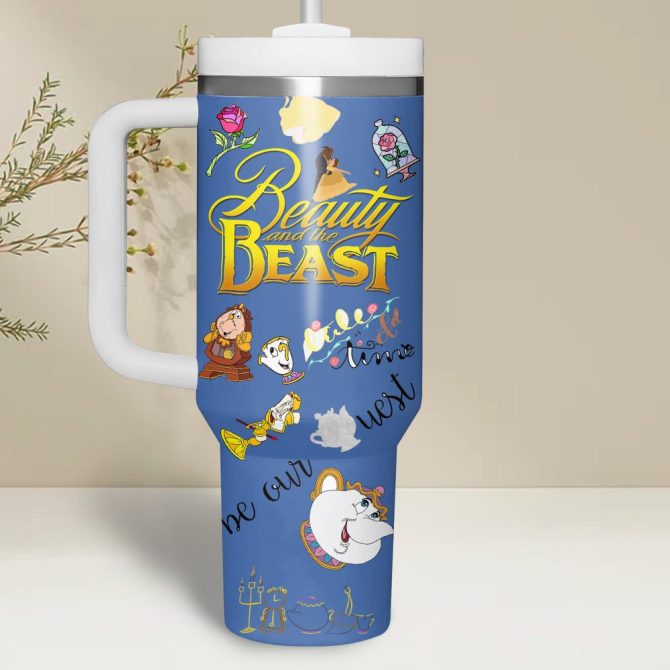 Beauty And The Beast Movies Custom Stanley Quencher 40Oz Stainless Steel - Image 2
