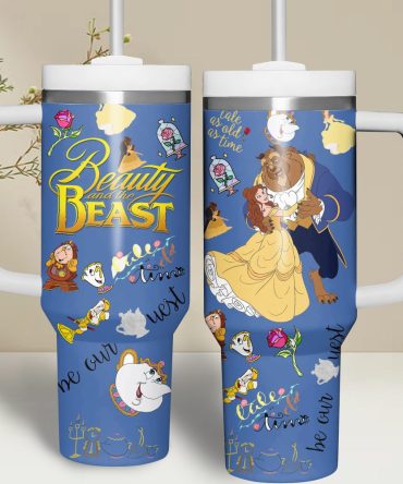 Beauty And The Beast Movies Custom Stanley Quencher 40Oz Stainless Steel