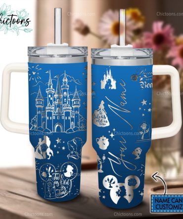 Beauty And The Beast Movies Custom Stanley Quencher 40Oz Stainless Steel Tumbler
