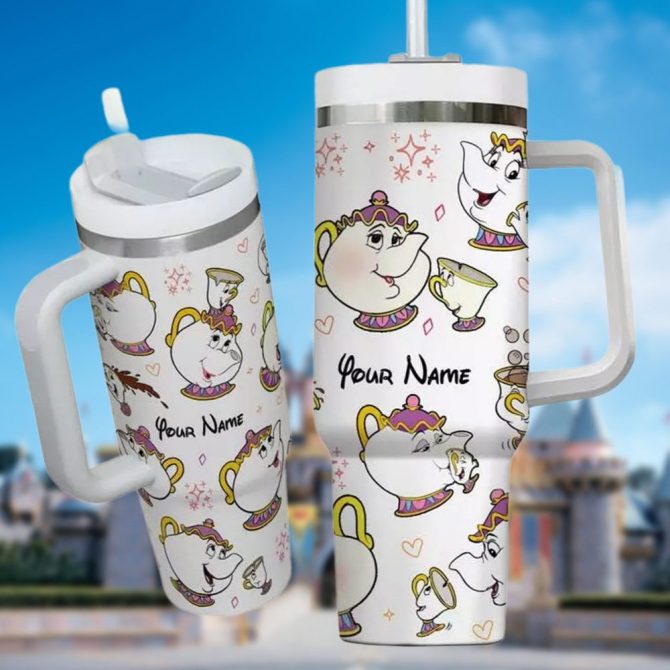 Beauty And The Beast Movies Custom Stanley Quencher 40Oz Stainless Steel Tumbler With Handle