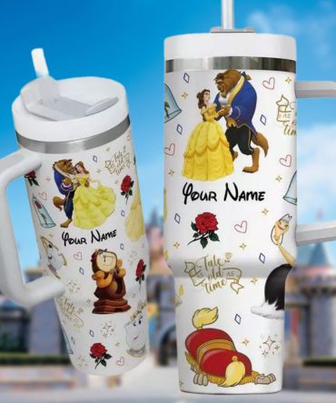 Beauty And The Beast Movies Custom Stanley Quencher 40Oz Stainless Steel Tumbler With Handle