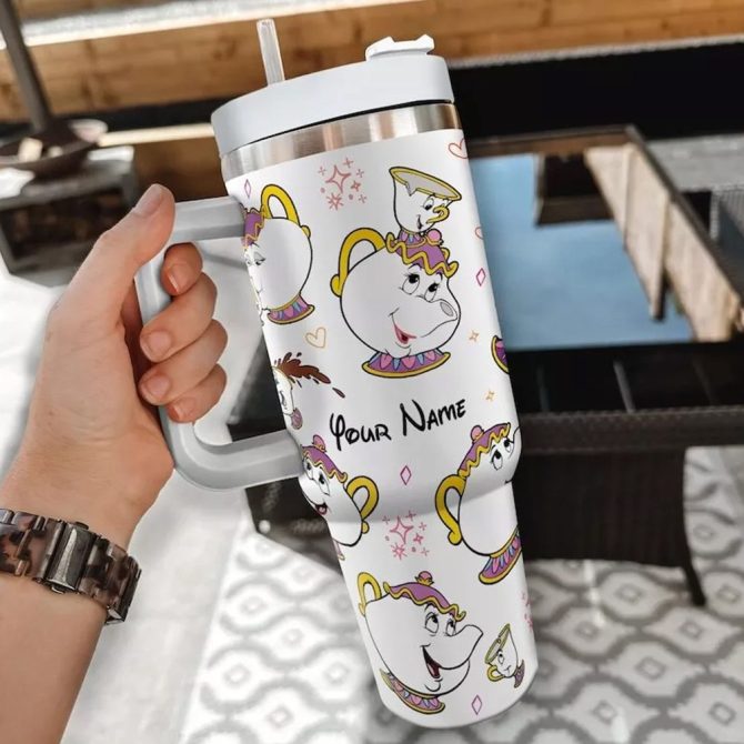 Beauty And The Beast Movies Custom Stanley Quencher 40Oz Stainless Steel Tumbler With Handle - Image 5