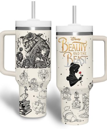 Beauty And The Beast Movies Custom Stanley Quencher 40Oz Stainless Steel Tumbler With Handle