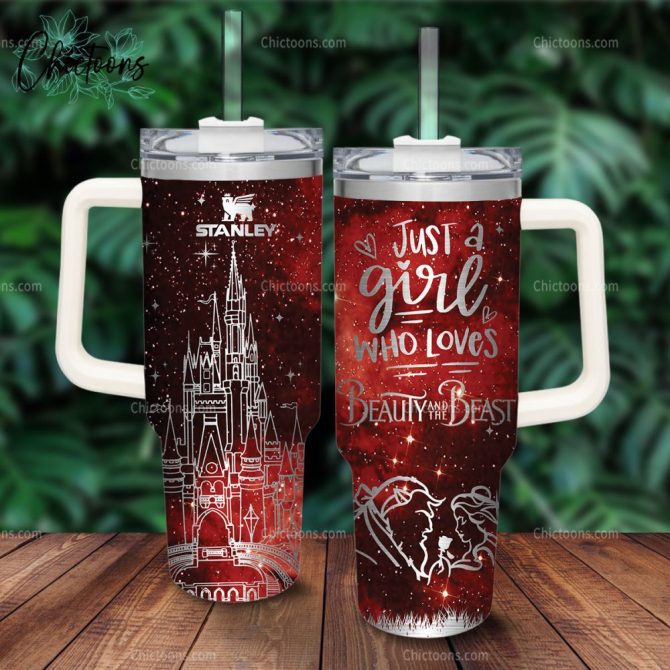 Beauty And The Beast Movies Custom Stanley Quencher 40Oz Stainless Steel Tumbler