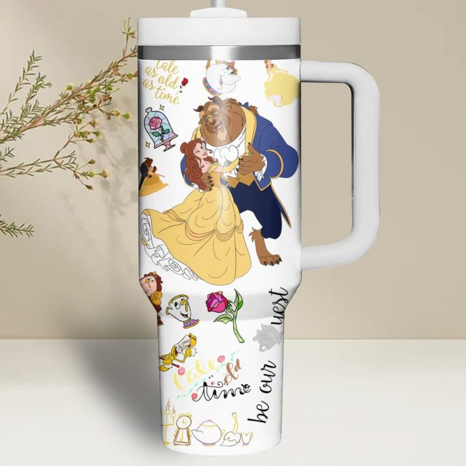 Beauty And The Beast Movies Custom Stanley Quencher 40Oz Stainless Steel - Image 6