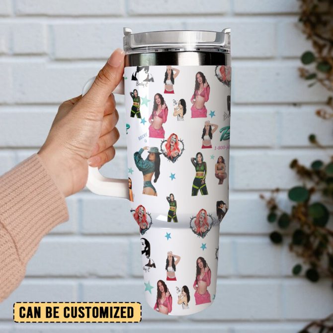 Becky G Music Custom Stanley Quencher 40Oz Stainless Steel Tumbler With Handle - Image 3