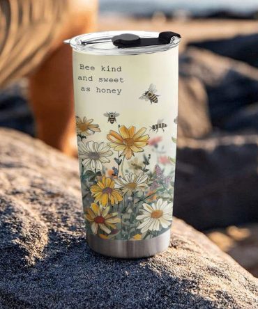 Bee Custom Stanley Quencher 40Oz Stainless Steel Tumbler With Handle