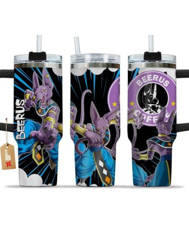 Beerus Dragon Ball Z Anime Custom Stanley Quencher 40Oz Stainless Steel Tumbler