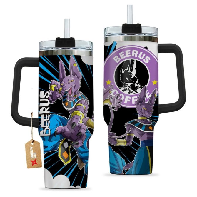 Beerus Dragon Ball Z Anime Custom Stanley Quencher 40Oz Stainless Steel Tumbler - Image 2