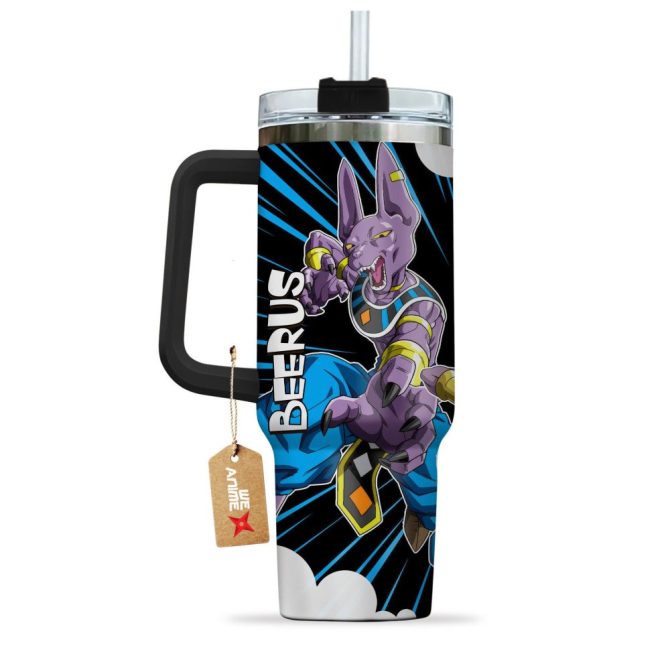 Beerus Dragon Ball Z Anime Custom Stanley Quencher 40Oz Stainless Steel Tumbler - Image 4