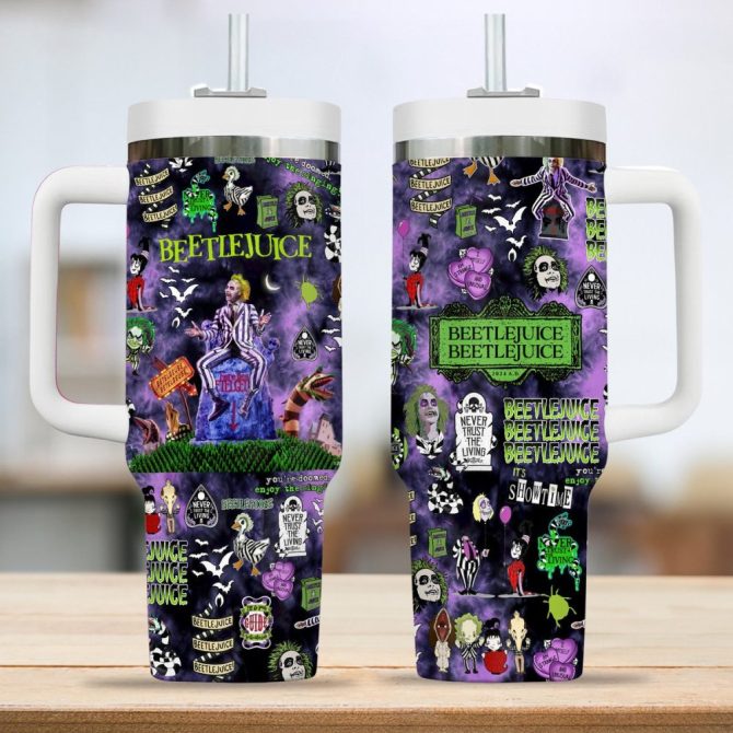Beetlejuice Movies Custom Stanley Quencher 40Oz Stainless Steel Tumbler