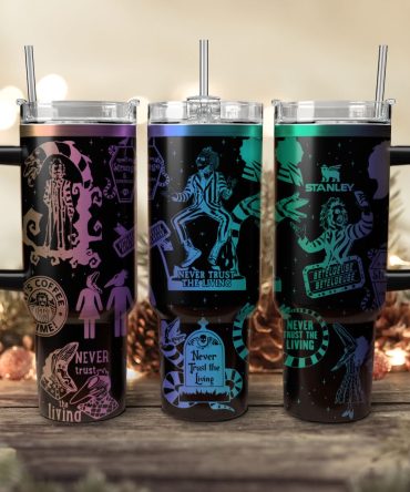Beetlejuice Movies Custom Stanley Quencher 40Oz Stainless Steel Tumbler With Handle