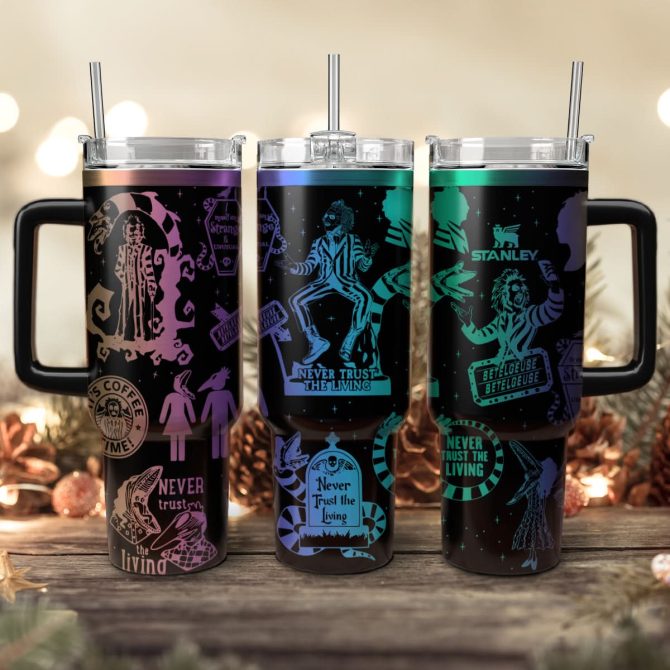 Beetlejuice Movies Custom Stanley Quencher 40Oz Stainless Steel Tumbler With Handle