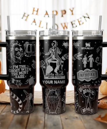 Beetlejuice Movies Custom Stanley Quencher 40Oz Stainless Steel Tumbler With Handle