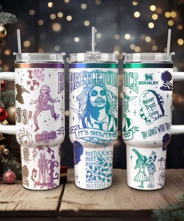 Beetlejuice Movies Custom Stanley Quencher 40Oz Stainless Steel Tumbler With Handle