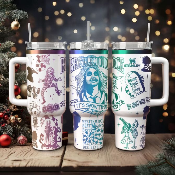 Beetlejuice Movies Custom Stanley Quencher 40Oz Stainless Steel Tumbler With Handle