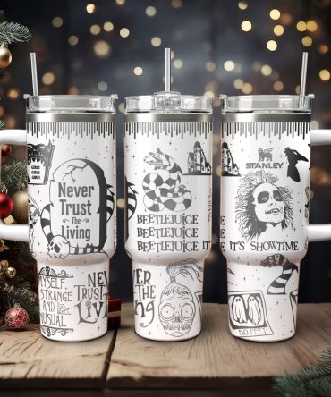 Beetlejuice Movies Custom Stanley Quencher 40Oz Stainless Steel Tumbler With Handle