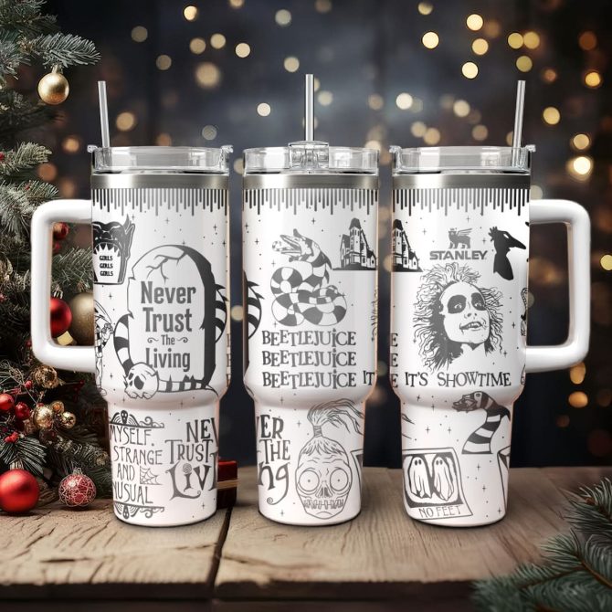 Beetlejuice Movies Custom Stanley Quencher 40Oz Stainless Steel Tumbler With Handle
