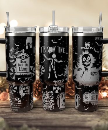 Beetlejuice Movies Custom Stanley Quencher 40Oz Stainless Steel Tumbler With Handle