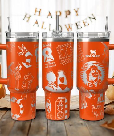 Beetlejuice Movies Custom Stanley Quencher 40Oz Stainless Steel Tumbler With Handle
