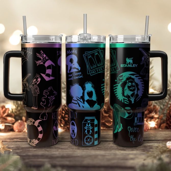 Beetlejuice Movies Custom Stanley Quencher 40Oz Stainless Steel Tumbler With Handle