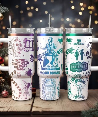 Beetlejuice Movies Custom Stanley Quencher 40Oz Stainless Steel Tumbler With Handle