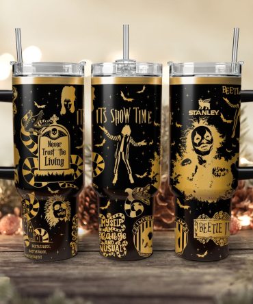 Beetlejuice Movies Custom Stanley Quencher 40Oz Stainless Steel Tumbler With Handle