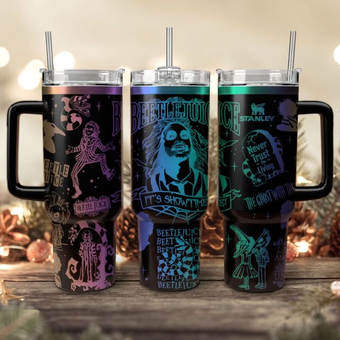 Beetlejuice Movies Custom Stanley Quencher 40Oz Stainless Steel Tumbler With Handle