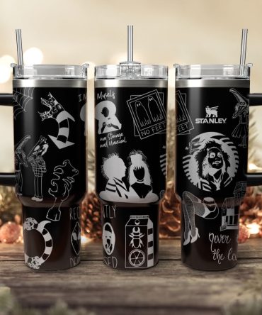Beetlejuice Movies Custom Stanley Quencher 40Oz Stainless Steel Tumbler With Handle