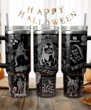 Beetlejuice Movies Custom Stanley Quencher 40Oz Stainless Steel Tumbler With Handle