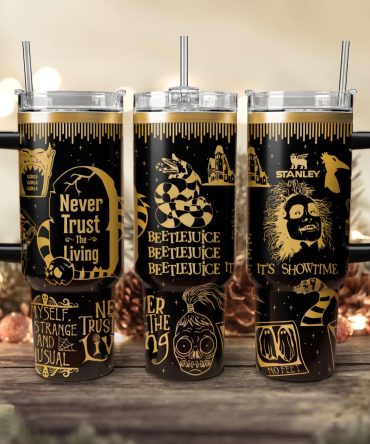 Beetlejuice Movies Custom Stanley Quencher 40Oz Stainless Steel Tumbler With Handle