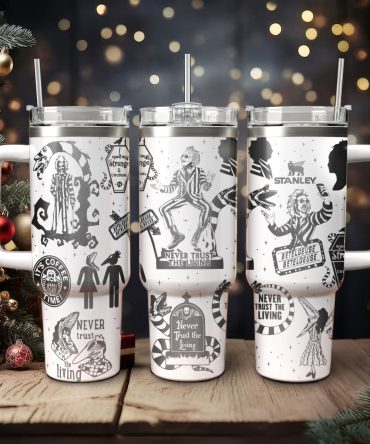 Beetlejuice Movies Custom Stanley Quencher 40Oz Stainless Steel Tumbler With Handle