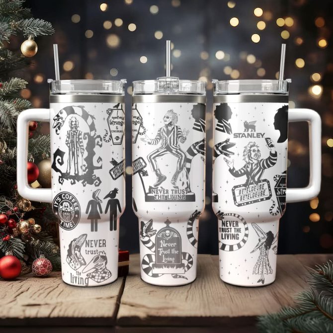 Beetlejuice Movies Custom Stanley Quencher 40Oz Stainless Steel Tumbler With Handle
