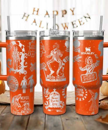 Beetlejuice Movies Custom Stanley Quencher 40Oz Stainless Steel Tumbler With Handle