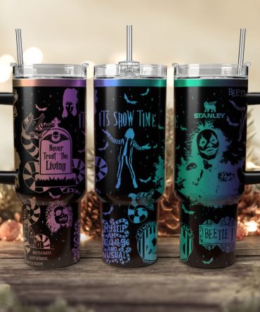 Beetlejuice Movies Custom Stanley Quencher 40Oz Stainless Steel Tumbler With Handle