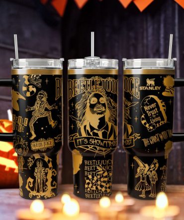 Beetlejuice Movies Custom Stanley Quencher 40Oz Stainless Steel Tumbler With Handle