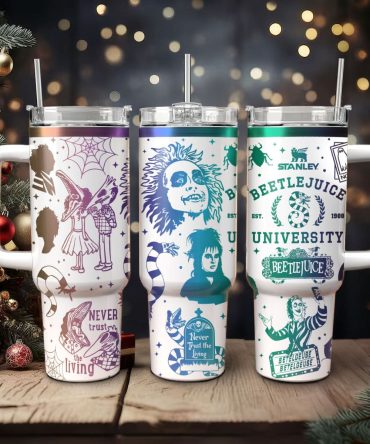 Beetlejuice Movies Custom Stanley Quencher 40Oz Stainless Steel Tumbler With Handle