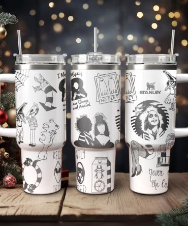 Beetlejuice Movies Custom Stanley Quencher 40Oz Stainless Steel Tumbler With Handle
