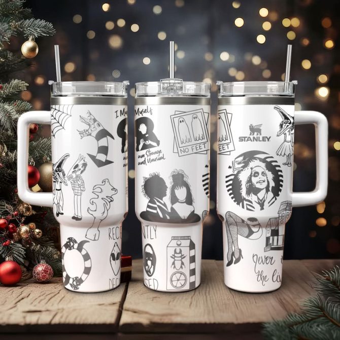 Beetlejuice Movies Custom Stanley Quencher 40Oz Stainless Steel Tumbler With Handle
