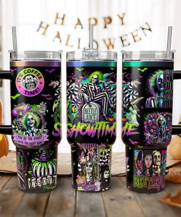Beetlejuice Movies Custom Stanley Quencher 40Oz Stainless Steel Tumbler With Handle