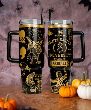 Beetlejuice Movies Custom Stanley Quencher 40Oz Stainless Steel Tumbler With Handle
