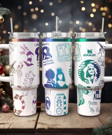 Beetlejuice Movies Custom Stanley Quencher 40Oz Stainless Steel Tumbler With Handle