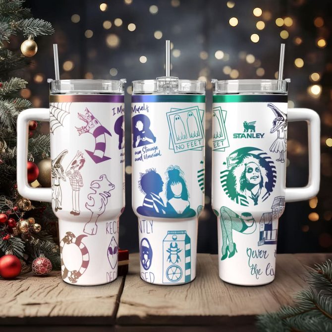 Beetlejuice Movies Custom Stanley Quencher 40Oz Stainless Steel Tumbler With Handle