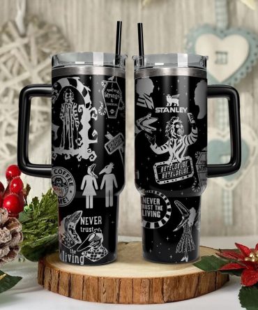 Beetlejuice Movies Custom Stanley Quencher 40Oz Stainless Steel Tumbler With Handle