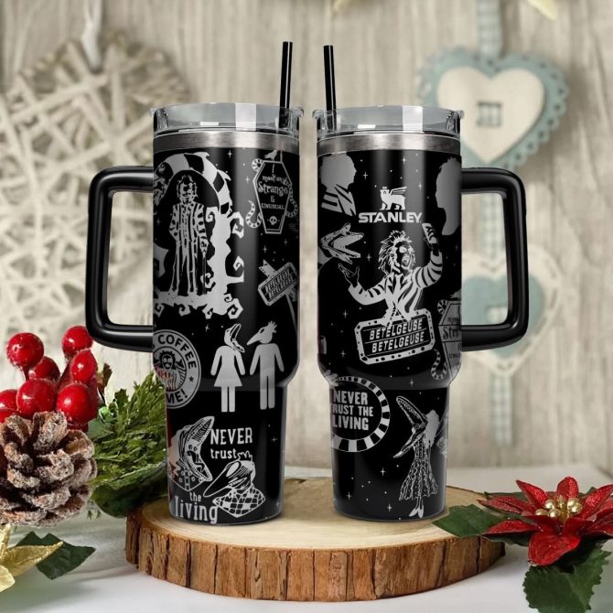 Beetlejuice Movies Custom Stanley Quencher 40Oz Stainless Steel Tumbler With Handle