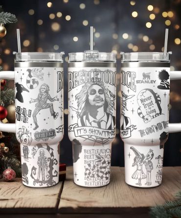 Beetlejuice Movies Custom Stanley Quencher 40Oz Stainless Steel Tumbler With Handle