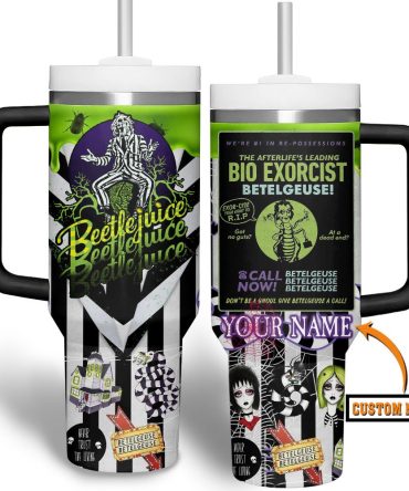 Beetlejuice Movies Custom Stanley Quencher 40Oz Stainless Steel Tumbler With Handle