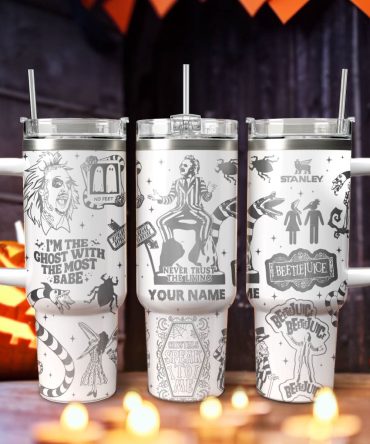 Beetlejuice Movies Custom Stanley Quencher 40Oz Stainless Steel Tumbler With Handle